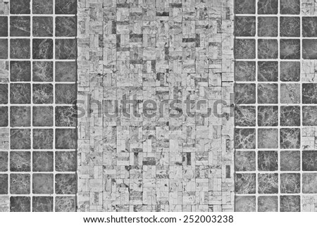 Black and white ceramics mosaic