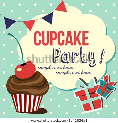 card with cup cake vector illustration card with cup cake vector illustration