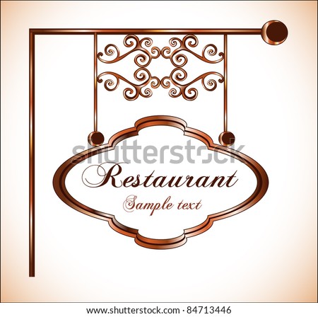 Restaurant Sign Stock Vector Illustration 84713446 : Shutterstock