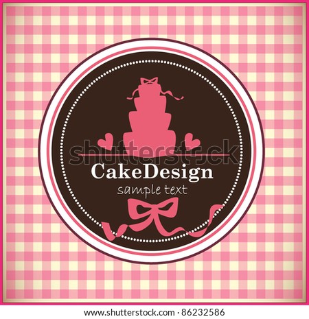 stock vector card with sweet wedding cake