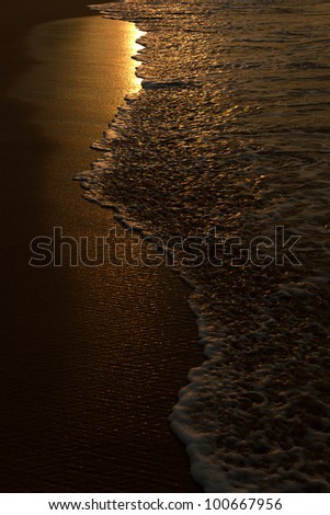 sunset see beach unawatuna sri lanka