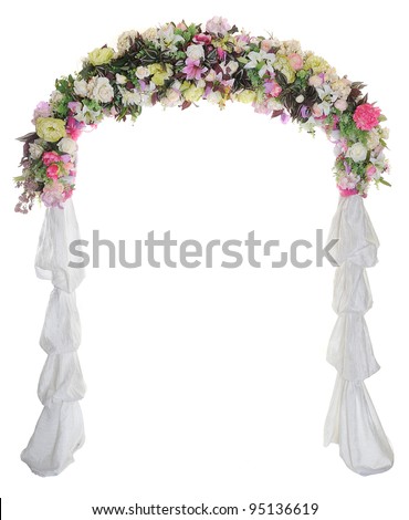 stock photo Wedding arch on white background