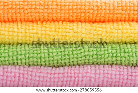 Closeup of colorful wash cloths