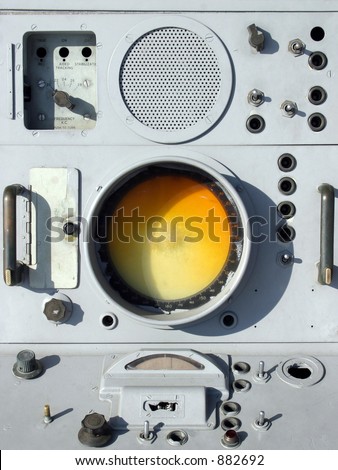 Military radar control panel.