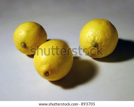 Three lemons isolated.