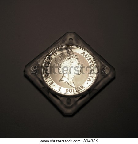 British queen Elizabeth II on australian coin.