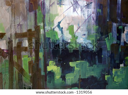 Abstract plain air painting. Oil on canvas. Andreas Guskos 2005
