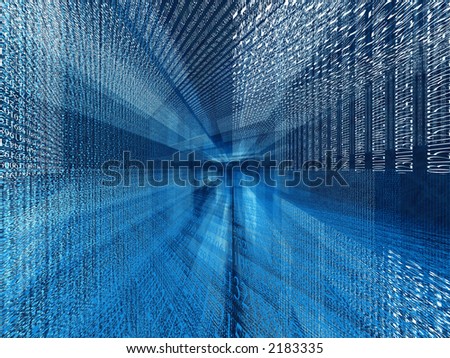 Transparent digital cyan background made of prime numbers