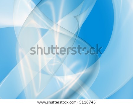 Curved transparent structure on pastel blue background