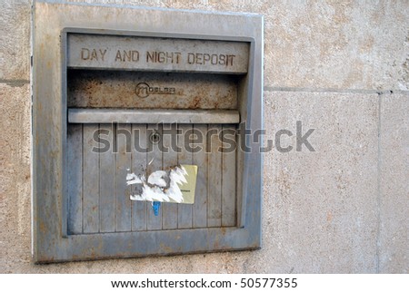 Old bank day and night deposit box