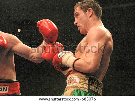 Matthew Macklin dodges a punch.Pro Boxing at the National Boxing Arena.
