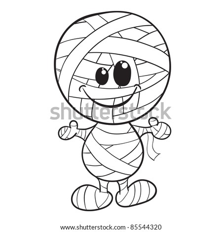 Coloring Sheets  on Cute Mummy   Halloween Coloring Page Stock Vector 85544320