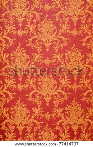 Red and golden seamless floral pattern photo shot