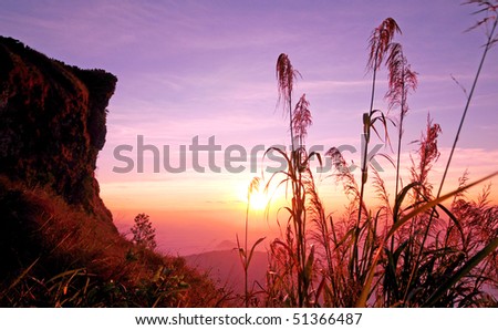 Phucheefah become famous from there point view a beautiful sun set., THAILAND