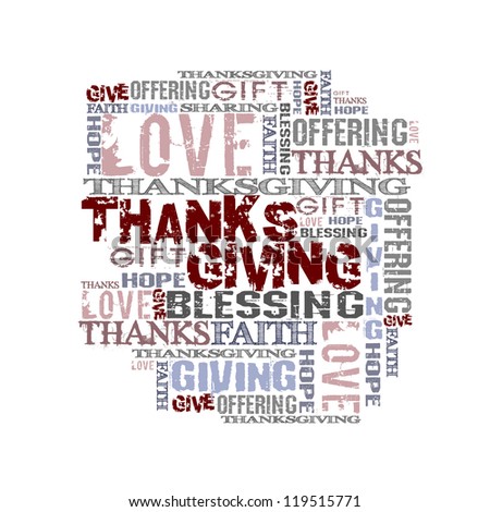 Giving Thanksgiving Offering  Blessing Background \
\
 Words on white
