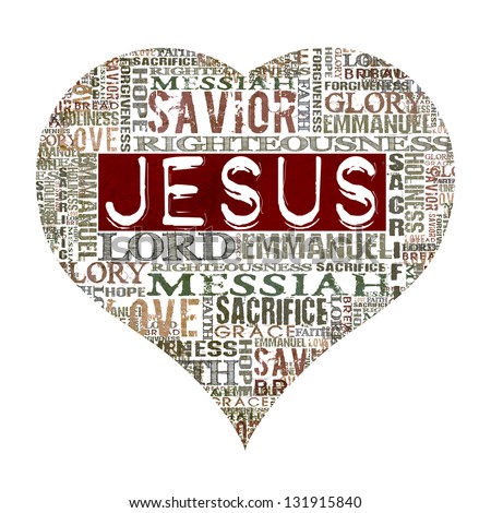 I love Jesus Religious Words isolated on white