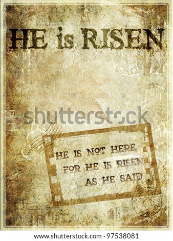 HE IS RISEN Easter Vintage Background