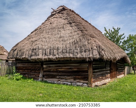 Typical old style Polish thatched cottage
