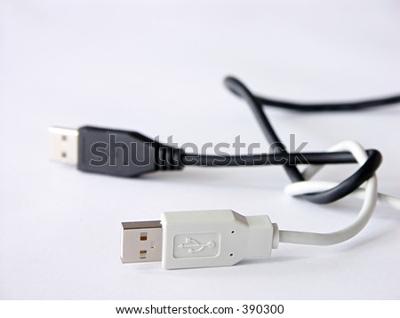 Black and white USB cables