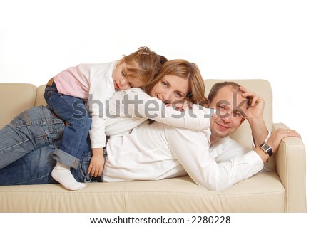 stock photo Young cute little girl sleeping blissfully on top of their 