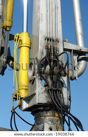 Closeup shot of concrete mix pump gear