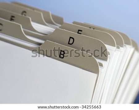 Closeup of revolving name card holder bookmarks