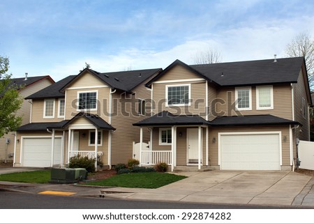 Houses in suburban neighborhood