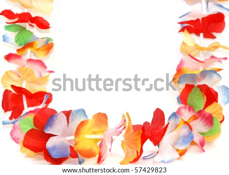 Traditional Hawaiian Colorful Floral Necklace Stock Photo 57429823