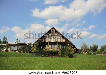 traditional Alpine country wooden house