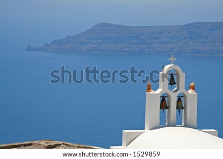 Bell tower at Santorini Island, Greece