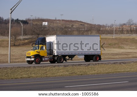 Short Trailer Truck on the Highway