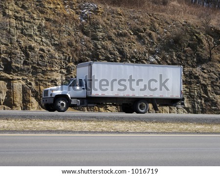 White Box Truck on Highway