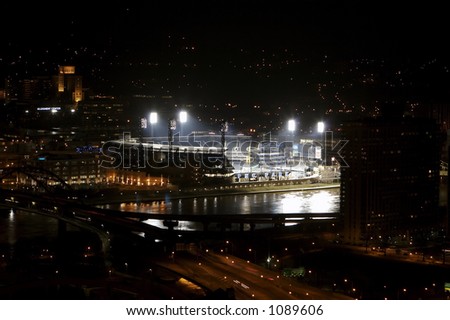 Pittsburgh Baseball Stadium at Night