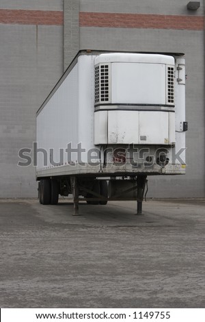 Refrigerated Trailer at Shipping Facility - Front View