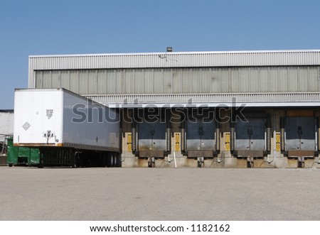 Truck loading dock at warehouse or Shipping Facility