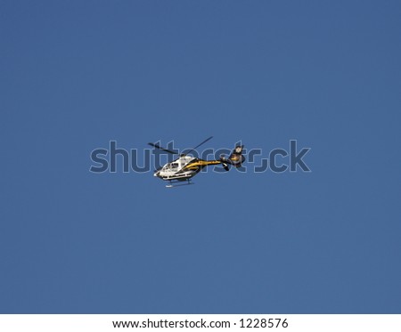 Medical Life Flight Helicopter with Blue Sky