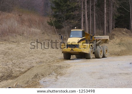 Construction Dump Truck with Copy Space