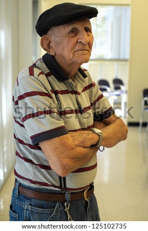 Elderly 80 plus year old man portrait.