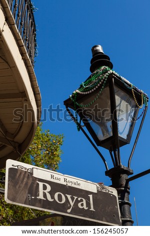 Royal street sign in the French Quarter in New Orleans, Louisiana.