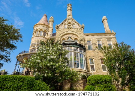 GALVESTON, TEXAS USA - MAY 6, 2014: The Bishop\'s Palace in Galveston was built by Walter Gresham in 1887.  The extravagantly decorated house is a Victorian adaptation of the classic Renaissance style.
