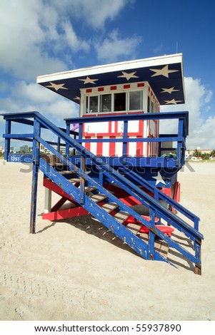 Miami\'s South Beach Lifeguard Hut