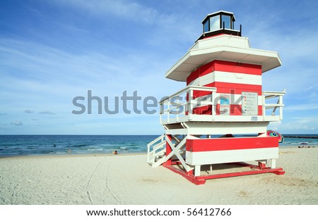 Miami South Beach Lifeguard Hut in the late Afternoon