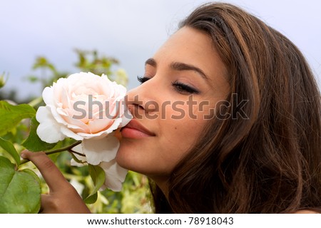 Girl Smelling