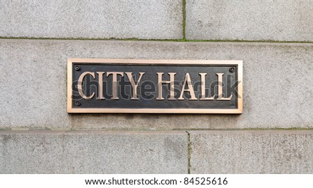 City Hall sign.