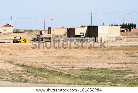 housing in the steppe in the Central Asia (Kazakhstan)
