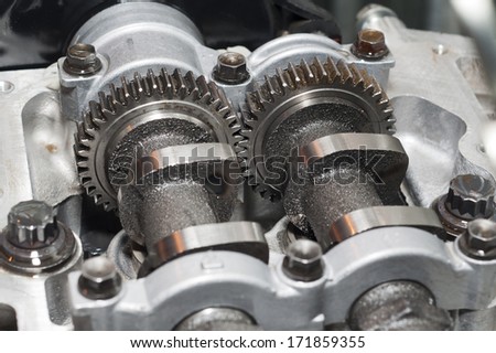 Metal gears group complex industrial mechanism