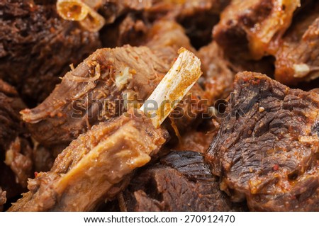 Fried meat background (Fried seasoned juicy meat)