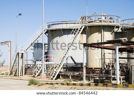 tank for acid storage on industrial site