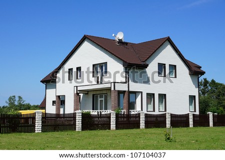 The big individual house of white color