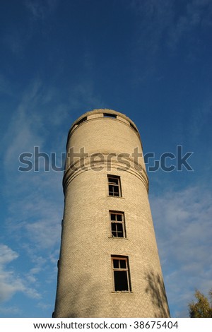 empty tower isolated on blue sky